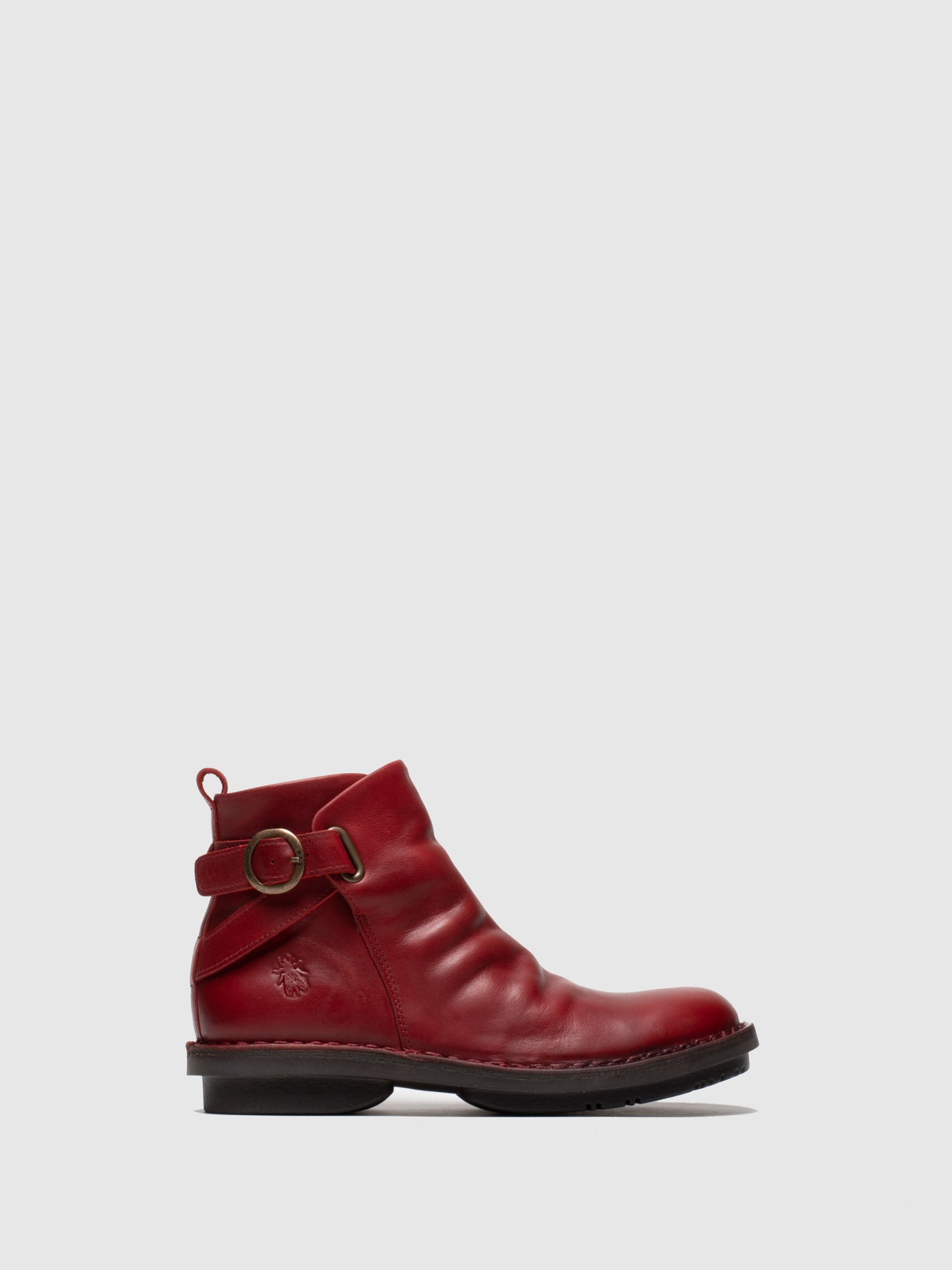 Fly London Buckle Ankle Boots FICO968FLY RUG RED
